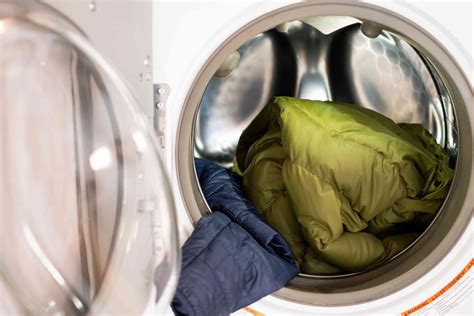 washing a coat in a washer